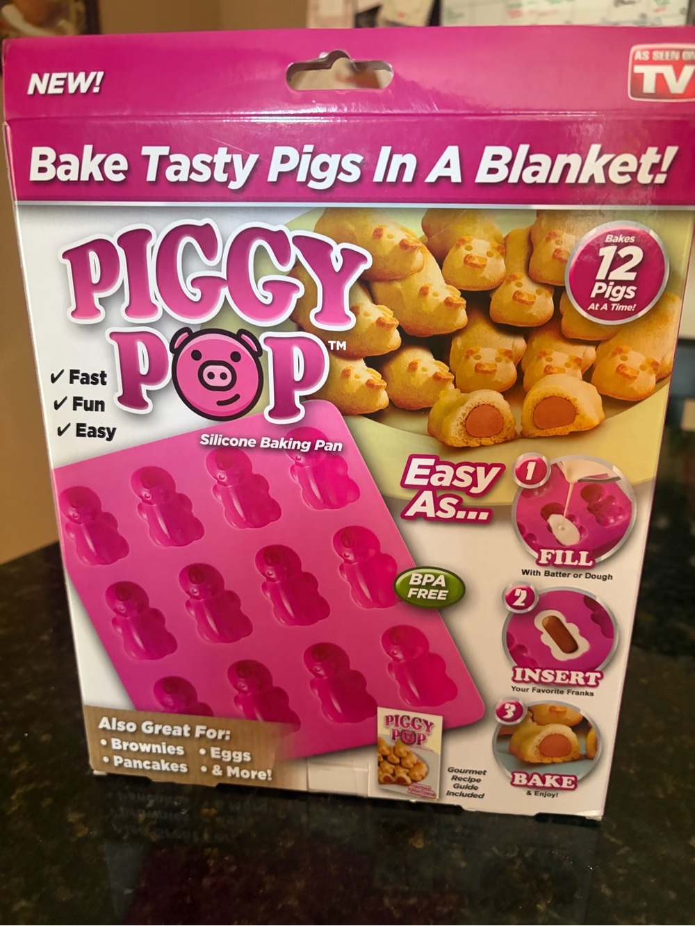 Piggy Pop Silicone Baking Pan - makes Pigs in a blanket!